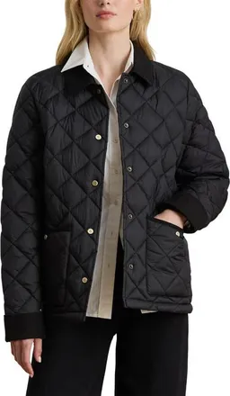Lauren Ralph Lauren Diamond Quilted Jacket in Black at Nordstrom, Size X-Large