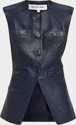 Veronica Beard Tamara Leather Vest