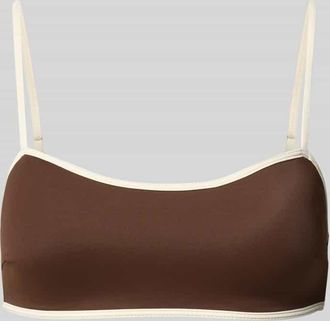 Neo Noir Neo Noir Bikini-Oberteil mit Kontrastkante Modell FIA SOLID in Dunkelbraun, Gr&ouml;&szlig;e XL