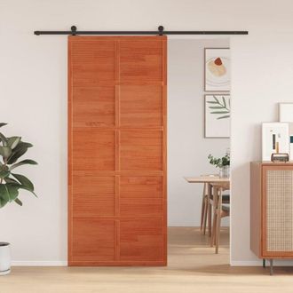 vidaXL Vidaxl - Puerta De Granero Madera Maciza Pino Marr&oacute;n Miel 90x208 Cm