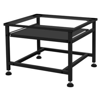 ML Design Ml-design - Pedestal Para Lavadora O Secadora Con Estante Extra&iacute;ble Negro 62,5 X 53,5 X 45 Cm De Acero, Capacidad Hasta 150kg Pies Regulables Soporte 