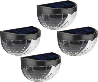 OEM Iluminaci&oacute;n Solar Exterior Para Escaleras, Iluminaci&oacute;n Solar Para Cercas, Iluminaci&oacute;n Led Impermeable, Patio (blanco C&aacute;lido, Negro, 4 Paquetes)