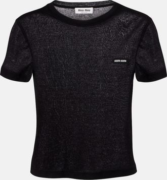 Miu Miu T-shirt in jersey di cotone