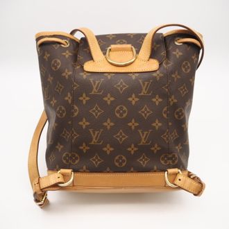 Louis Vuitton Monogram Beige Brown Coated Canvas Leather Backpack (Pre-Owned)