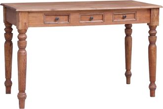 vidaXL Escritorio Con Cajones Madera Maciza De Caoba 117x57x75 Cm Vidaxl