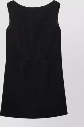 Prada chic sleeveless dress fur collar
