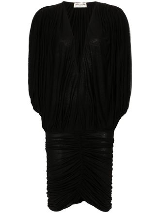 Saint Laurent draped mini dress - women - Viscose - L - Black