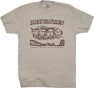 Elk Lighting The Highwaymen T Shirt Outlaw Country Music Band Vintage Men Tee Sand