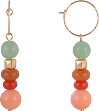 Rachel Roy Aventurine Linear Drop Earrings in Gold Multi at Nordstrom Rack