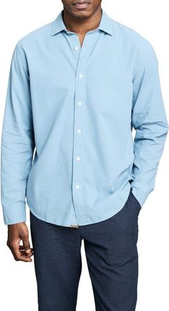 Billy Reid Cedar Seersucker Button-Up Shirt in Steel Blue at Nordstrom, Size Xx-Large