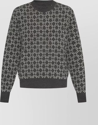 Givenchy crew neck wool pullover geometric pattern