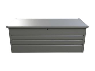 VENTE-UNIQUE.COM Ba&uacute;l de jard&iacute;n metal gris