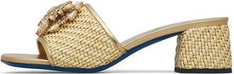 Loriblu Heeled Mule - Dames - Muiltjes - Geel - 35 EU - Leer - Schoenen