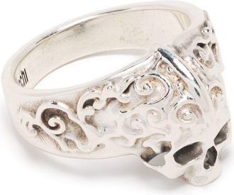 Emanuele Bicocchi Arabesque skull ring - unisex - Sterling Silver - 20