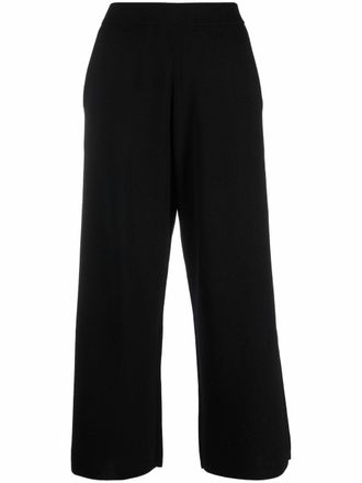 Allude Pantaloni crop a gamba ampia - Nero