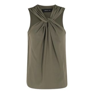 Federica Tosi Sleeveless Tops, female, Green, Size: L Knotted Top