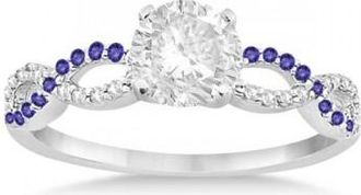 Allurez Infinity Diamond & Tanzanite Engagement Ring in 18k White Gold (0.21ct)