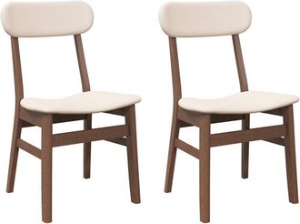 vidaXL Vidaxl - Sillas de comedor con cojines 2 uds madera maciza marrón caucho
