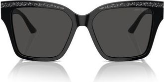 Jimmy Choo London 55mm Pillow Sunglasses in Black/glitter/dark Grey at Nordstrom