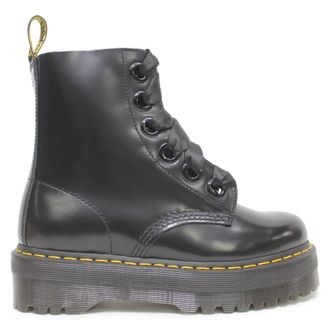 Dr. Martens Molly Buttero Leather Womens Ankle Boots - UK 6 - US 8 Women - EU 39 - Black - Size:UK 6