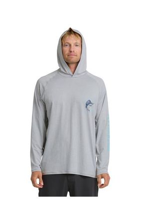 Quiksilver Marley Hoody Long sleeve UPF shirt in Light Grey Hth at Nordstrom, Size Xx-Large
