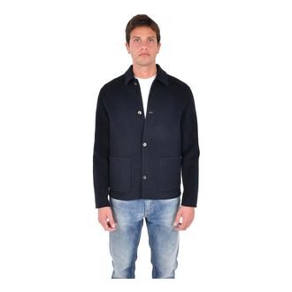 Jacob Cohen Light Jackets, male, Blue, M, Double Wool Coat