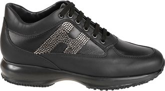 Hogan Interactive Streamlined Calf Leather Panel Sneakers
