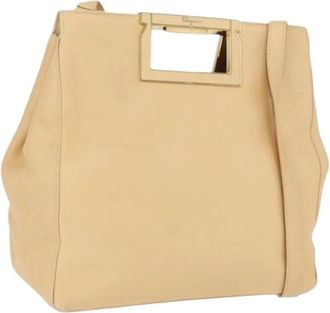 Ferragamo Pre-owned Shoulder Bags, female, Beige, Size: ONE SIZE Pre-owned Shoulder Bag