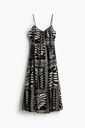 H&M Gecrinkeltes Jerseykleid - Schwarz/Gemustert