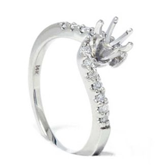 Pompeii3 1/4ct Diamond Engagement Ring White Gold Setting 14K Size Selectable