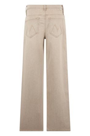 Mother Wide-Leg Cotton Jeans - Beige