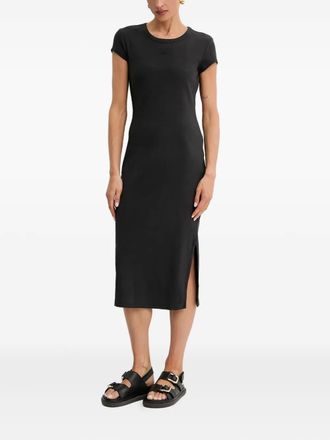 BOSS ribbed open-back midi dress - women - Elastane/Cotton - S - Black