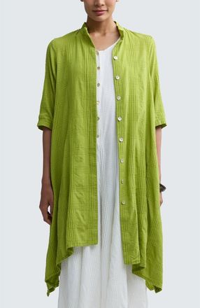 Luukaa D'Celli Vela Check-embroidered Shirt Dress in Lime at Nordstrom, Size 16