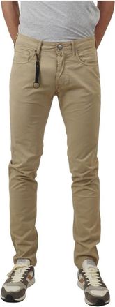 Incotex Lichte katoenen vijf zak broek - Heren - Chinos - Beige - W31 - Katoen - Broeken