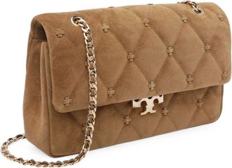 Tory Burch Suede Shoulder Bag - Brown