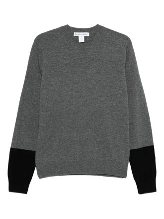 Comme Des Garçons contrast-panel crew-neck sweater - men - Fabric - M - Grey