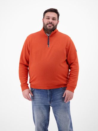 Lerros Sweatshirt LERROS Troyer in Sweatqualit&auml;t aus Strickmaterial, Herren, Gr. 4XL, vivid rot, 90% Baumwolle, 10% Polyester, Sweatshirts Sweatshirt