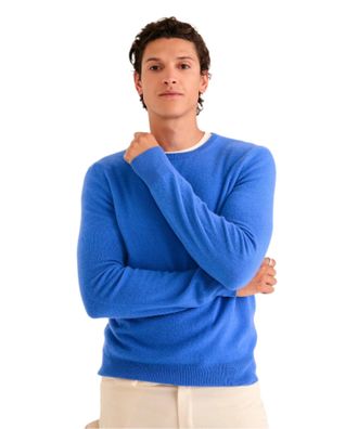 Naadam Mens The Original Cashmere Crewneck Sweater, Cobalt, Large