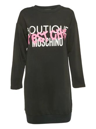 Moschino logo-print long sweatshirt - Black