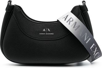 A|X Armani Exchange debossed-logo leather crossbody bag - women - Polyester/PVC/Polyurethane - One Size - Black