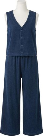 Z Supply Solace Jersey Denim Top In Indigo