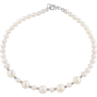 Effy Sterling Silver Freshwater Pearl Bracelet in White at Nordstrom Rack, Size 7.5