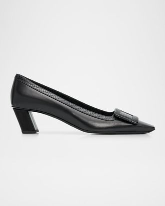 Roger Vivier 45mm Belle Vivier Embossed Leather Pumps