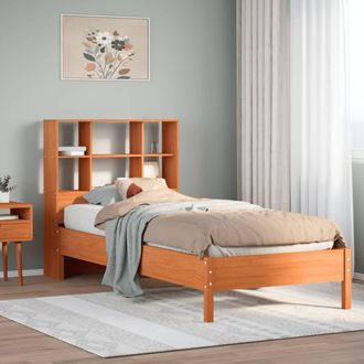 Berkfield Home Bookcase Bed without Mattress Wax Brown 100x200 cm Solid Wood Pine