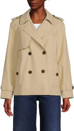 Lands End Trench Rain Jacket in Champagne at Nordstrom, Size X-Large