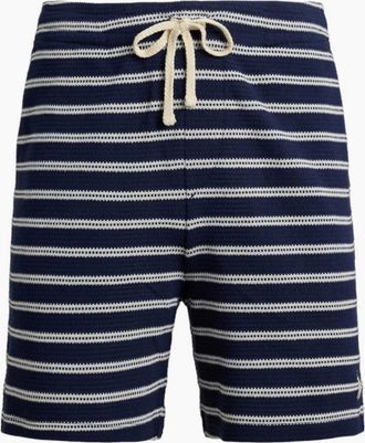 Polo Ralph Lauren Mens Polo Ralph Lauren Knitted Stripe Shorts 002 Newport Navy - White - Size: 37/36/32