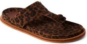 Free People Mika Flip Flop in Chestnut Leopard Suede at Nordstrom Rack, Size 6.5