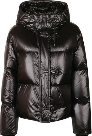 Fay Tailored Long Black Coat With Clean Lines