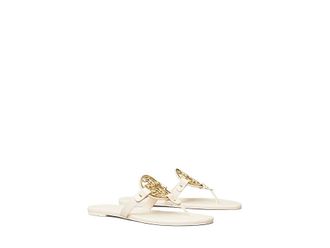 Tory Burch Metal Miller Soft Womens Shoes New Cream/Gold : 4.5 M, Leather