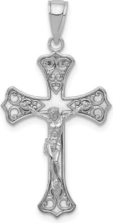 Diamond2Deal 10K White Gold Crucifix Pendant
